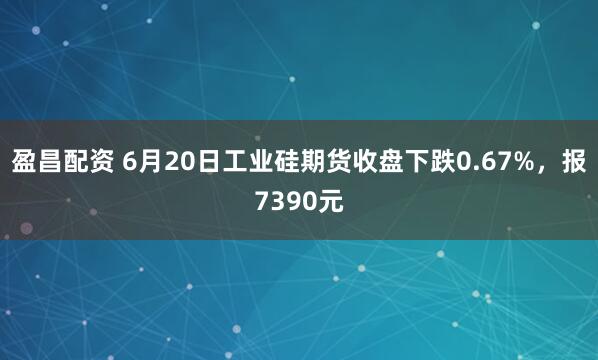 盈昌配资 6月20日工业硅期货收盘下跌0.67%，报7390元